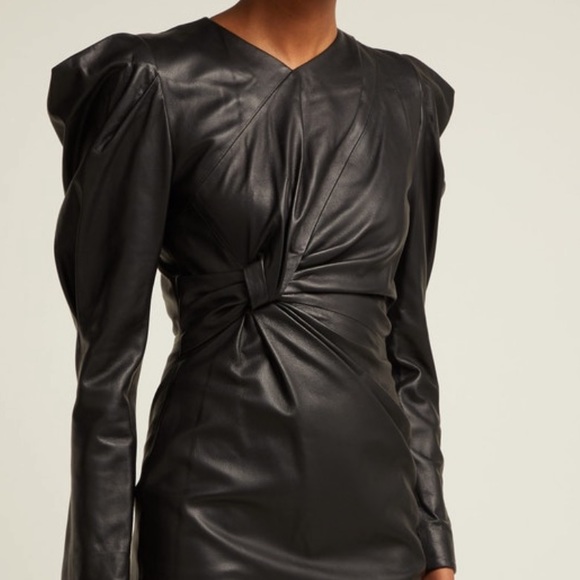 Isabel Marant Cobe Knotted Leather Mini Dress FR36 - Picture 3 of 4
